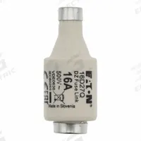 BUSSMANN IEC Fuse: Fast Acting, 16 A, 500 V AC, DII Class D Fuse Size (MPN 16D27Q). Key specifications — attr1226993: DII; attr1287208: D27; attr211183: BUSSMANN.