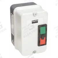 Motor Starter Enclosure: 4 Rated NEMA Enclosure, Compatible with Dayton IEC Contactors (MPN 6FZJ5). Key specifications — Brand: DAYTON; Compatible with Series: Dayton IEC Contactors; Starter Style: IEC.