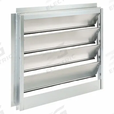 Dayton 21"H-W 4.5"L Aluminum Backdraft Damper: For 18 in Fan, Single Panel, 21 in H - Ceiling/Roof-Mount Backdraft Dampers