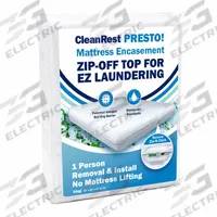 CLEANREST Bedbug Barrier: King, 80 in Overall Lg, 78 in Overall Wd, White, 7.39 oz/sq yd Fabric Wt (MPN 845168017824). Key specifications — Brand: CLEANREST; Cover Material: Polyester; Mattress Pad Material: Polyester Blend.