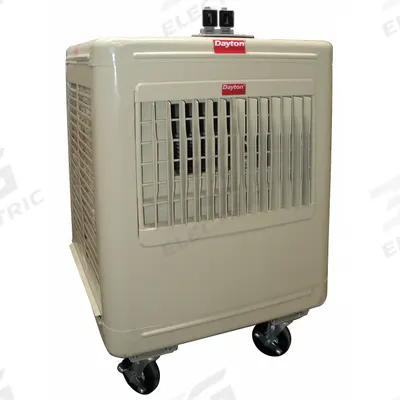 Dayton Portable Evaporative Cooler: 1,000 sq ft – 1,400 sq ft, 5-15P, 120V AC - Portable Evaporative Coolers