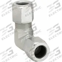 PARKER Compression Fitting Elbow: 1/2 in OD x 1/2 in OD Size, 3/4-16 x 3/4-16 Thread Size, Steel (MPN 8 EBU-S). Key specifications — Brand: PARKER; Series: Ferulok.