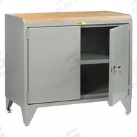 LITTLE GIANT Cabinet Workbench: Butcher Block, 48 in x 24 in, 2,000 lb Overall Load Capacity, Gray (MPN MJ3-LL-2D-2448). Key specifications — Assembly: Fully Assembled; Brand: LITTLE GIANT.