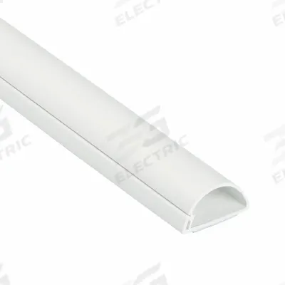 D-LINE Raceway: Mini, 1 3/16 in Wd, 9/16 in Ht, 118 in Lg, Plastic - Half- & Quarter-Round Cable Concealer Strips