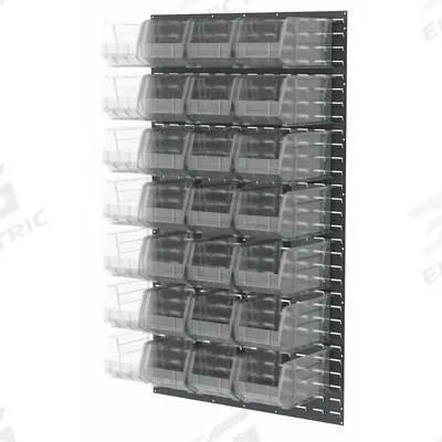 AKRO-MILS Louvered Panel: 61 in x 36 in x 8 3/4 in, 1 Sides, 24 Bins - Wall-Mount Louvered Panels with Bins