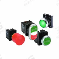 EATON Mushroom Head Push Button: Red, 22 mm Mounting Size, Non-Metallic, Maintained (MPN M22-PV-GB99). Key specifications — Brand: EATON; Action: Maintained; Legend: Emergency Stop; Series: M22; Push Button Material Type: Non-Metallic.