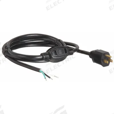 APPROVED VENDOR Power Cord: 8 ft Lg, 3/14, 5-15P Plug, Bare Wire Receptacle, SJT, PVC - General Purpose Power Cords with On/Off Switch