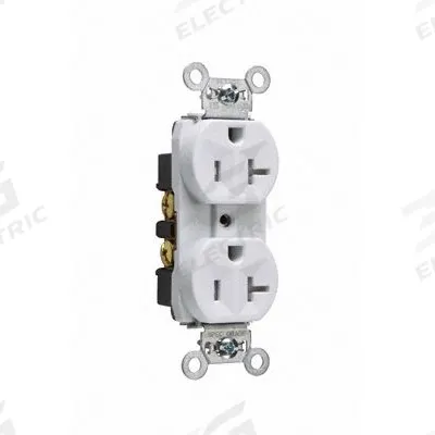 PASS & SEYMOUR Duplex Receptacle: Duplex, 5-20, White, 125V AC, 20 A - General Purpose Receptacles
