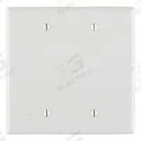 LEVITON Wall Plate: Blank, 2 Gang, White, Midsize Size (MPN PJ23-W). Key specifications — Brand: LEVITON; Material: Nylon.