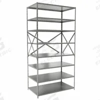 HALLOWELL Metal Shelving: Standalone, Medium-Duty, 48 in x 24 in, 84 in Overall Ht, 8 Shelves (MPN F4713-24HG). Key specifications — Frame Material: Steel; Shelving Material: Steel; Assembled: Unassembled; Color: Gray; Brand: HALLOWELL.