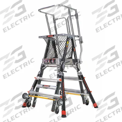LITTLE GIANT Combination Ladder: 3 Configurations, Fiberglass, 375 lb Load Capacity - Safety-Cage Extending Multifunction Ladders
