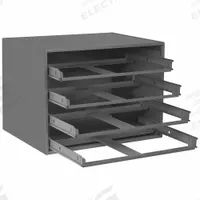 Sliding Drawer Cabinet Frame: 20 in x 15 3/4 in x 15 in, For 4 Drawers, Gray, Glide (MPN 303-95). Key specifications — Cabinet Color: Gray; Stackable: Yes; Brand: DURHAM MFG.