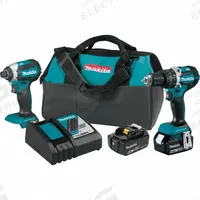MAKITA Cordless Tool Combination Kit: 2 Tools, Hammer Drill/Impact Driver, 18 V DC Volt, LXT®, LXT® (MPN XT269M). Key specifications — attr1176460: Hammer Drill.