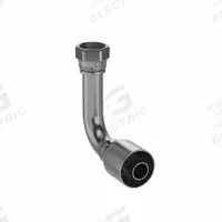 PARKER Hydraulic Crimp Fitting: Steel x Steel, 90° Long Elbow, -16 For Hose Dash Size, JIC x Crimp (MPN 14143-16-16). Key specifications — Fitting Gender: Female x Genderless; Fitting Connection Type: JIC x Crimp; Thread Size: 1-5/16"-12; For Hose Dash Size: -16; Brand: PARKER.