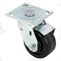 APPROVED VENDOR Plate Caster: Swivel, Directional Lock/Side Brake, Phenolic, 4 in Wheel Dia., Slot (MPN P21S-PH040R-14-WB-DL). Key specifications — Brand: APPROVED VENDOR; Wheel/Tread Color: Black; Roll Up: Swivel with Brake.