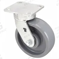 APPROVED VENDOR Plate Caster: Corrosion-Resistant, Swivel, Nylon, 8 in Wheel Dia, 2 in Wheel Wd (MPN P25S-N080K-14-001). Key specifications — Wheel/Tread Color: Gray; Brand: APPROVED VENDOR; Roll Up: Swivel.