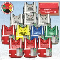 DISASTER MANAGEMENT SYSTEMS Facility Command Vest Kit: Safety Vest ANSI Class Class 2, Assorted (MPN DMS 05306). Key specifications — attr358683: Hook-and-Loop; attr378047: DISASTER MANAGEMENT SYSTEMS; attr358676: Class 2; attr358678: Nylon; attr358679: 62 in; attr1314241: Facility Command Vest Kit.