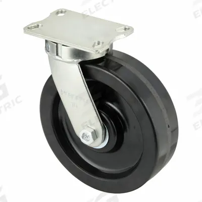 APPROVED VENDOR Plate Caster: Swivel, No Brake, Phenolic, 10 in Wheel Dia, 3 in Wheel Wd - Heavy-Duty Plate Casters