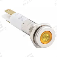 APPROVED VENDOR Flush Panel Light: 5/16 in Panel Mounting Hole Dia, LED, Yellow, Flush Head, H08 (MPN 24M061). Key specifications — Brand: APPROVED VENDOR; Electrical Connection: 0.11 Male Quick Disconnect.