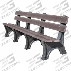 ULTRASITE Outdoor Bench: Colonial, 96 in Overall Lg, 33 1/2 in Overall Ht, Gray, Black (MPN PB 8GRACOLE). Key specifications — Manufacturer Part Number: PB 8GRACOLE; Brand: ULTRASITE; Frame Color: Black; Product Type: Outdoor Bench; Seat Color: Gray; Series: Colonial.