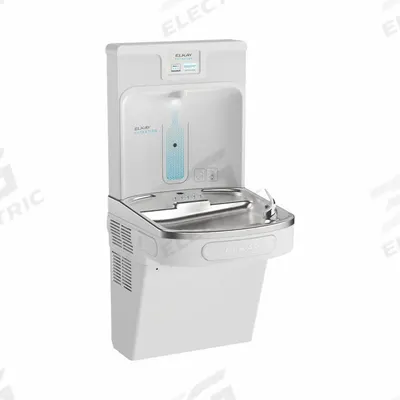 ELKAY Drinking Fountain with Bottle Filler: On-Wall, 8 gph @ 50°F, Stainless Steel - On-Wall Single Drinking Fountains with Bottle Fillers