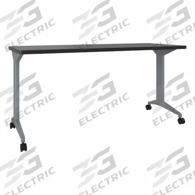 HIRSH Computer Desk: Melamine Laminate/Particleboard, Weathered Charcoal, 0 Pedestals - Writing Desks