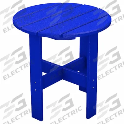 ULTRASITE Patio Table: Blue, Resinwood, 18 in Overall Ht, 18 in Overall Dia, Resinwood - Side Tables