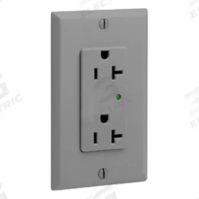 LEVITON Plugs and Receptacles: Duplex, 5-20, Gray, 125V AC, 20 A, 2 Pole / 3 Wire (MPN 5380-GY) - General Purpose Receptacles