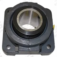 SEALMASTER 4 Bolt Flange Bearing: Tapered Roller, 1 1/2 in Bore, Cast Iron, Set Screws, 5 3/8 in Lg (MPN RFB 108). Key specifications — Bore Type: Cylindrical; Brand: SEALMASTER; Lubricant Material: NLGI #2 Equivalent; Mounting Bolt Size: 1/2 in; System of Measurement: Inch.