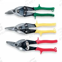 WESTWARD Aviation Snip Set: Left/Right/Straight, 9 3/4 in Overall Lg, 1 1/2 in Cutting Lg, Steel (MPN 4PM06). Key specifications — attr308531: Plastic; attr308530: Steel; attr308532: Steel; attr308533: Yes; attr308546: Left; Right; Straight; attr324897: WESTWARD.