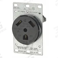 LEVITON Receptacle: Single, TT-30, Black, 125V AC, 30 A, 2 Pole / 3 Wire (MPN 7313-S00)