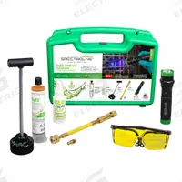 SPECTROLINE Fluorescent Leak Detection Kit: 2 oz Compatible System Size, 4 oz, Cartridge, Green (MPN SPE-HVLBEZE). Key specifications — Includes: Fluorescence Enhancing Glasses; Brand: SPECTROLINE; Compatible Refrigerant Group: Propane; Series: AR-GLO 5; Battery Type: AAA; Light Type: Violet Light LED; Product Type: Fluorescent Leak Detection Kit; Includes Batteries: Yes.