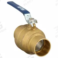 MILWAUKEE VALVE Manual Two-Way Ball Valve: 2 in, Brass, Straight, Sweat x Sweat, Full Port Ball Port (MPN 2" BA-485BMS). Key specifications — Brand: MILWAUKEE VALVE; Handle: Memory Stop Locking Lever.