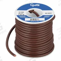 GROTE Primary Automotive Wire: GPT, 25 ft, 1 Conductor, 12 AWG, Brown, 60 V Volt (MPN 89-6001). Key specifications — Brand: GROTE.