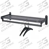 QUARTET Wall-Mount Garment Rod: Rod Design (No ) Hooks, 6 in Overall Ht, 36 in Overall Wd, Steel (MPN 20403). Key specifications — Color: Black; Finish: Powder Coated; Material: Steel.