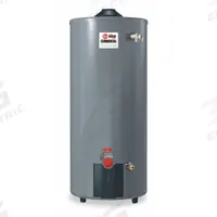 RHEEM-RUUD Commercial Gas Water Heater: Natural Gas, Low NOx, 100 gal, 76,000 BTU, 69.63 in Ht (MPN G100-80N). Key specifications — Automatic Thermostat: Yes; Display Sell UOM: EA; Market: Commercial; Standards: Canada CSA; Brand: RHEEM-RUUD; Low NOx: Yes; Water Connection Location: Top; Fuel Type: Natural Gas.