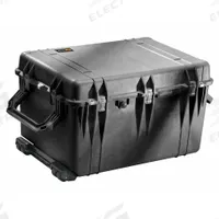PELICAN Protective Case: 19 5/8 in x 28 1/4 in x 17 5/8 in Inside, No Foam, Black, 4 Wheels, IP67 (MPN 1660NF). Key specifications — Handle Style: Folding; Brand: PELICAN; Case Closure Type: Double Throw.