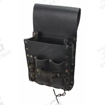 GREENLEE Tool Pouch: For 3 in Belt Wd - Max, 5 Pockets - Leather Tool Pouches