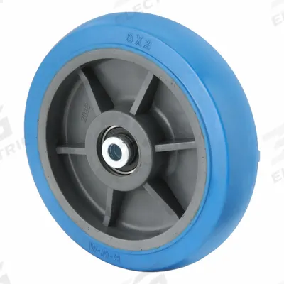 APPROVED VENDOR Caster Wheel: 8 in Wheel Dia., 2 in Wheel Wd, Rubber, 700 lb Load Rating - Nonmarking Rubber Tread on Plastic Core Wheels