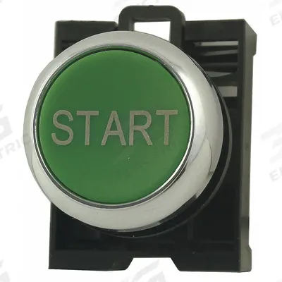 EATON Extended Push Button: Green, 22 mm Mounting Size, Metallic - Extended-Length Push-Button Operators