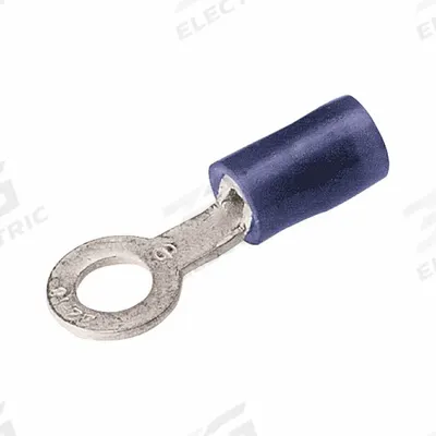 BURNDY Nylon Ring Terminal For 16 - 14 AWG: Blue, Nylon Insulation, #10/#8 Stud Size - Insulated Ring Terminals