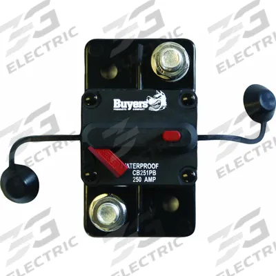BUYERS PRODUCTS Circuit Breaker w/Manual Reset,250A: CB, 42V DC, 250 A at 42V DC - Surface Mount Automotive Circuit Breakers
