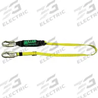 MILLER BY PIP Shock-Absorbing Lanyard: Shock Pack, Steel Snap Hook, Steel Snap Hook, 310 lb Capacity (MPN 910WLS-Z7/6FTYL). Key specifications — Brand: MILLER BY PIP; Color: Yellow; Visual Load Indicator: Yes; Shock-Absorbing Lanyard Material: Polyester.