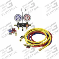 PRO-SET Manifold Gauge Set: Aluminum, 3 1/8 in Outside Dia (MPN MA1234). Key specifications — Includes: Manual Couplers; Product Type: Manifold Gauge Set; Material: Aluminum; Brand: PRO-SET.