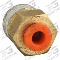 SMC Push-Fit Adapter Fitting: 1/8 in OD x 1/8 in Pipe Size, Push-to-Connect x BSPT, Brass, Brass (MPN KQ2H01-01AS). Key specifications — Brand: SMC; Thread Size A: 1/8".
