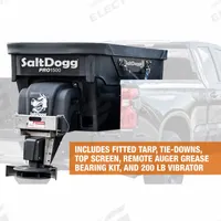 BUYERS PRODUCTS Bed Spreaders: Vehicle Battery-Powered, Compatible With: Truck, Broadcast (MPN PRO1500CH). Key specifications — Frame Material: Stainless Steel; Hopper Material: Poly; Power Source: Vehicle Battery-Powered; Product Type: UTV Spreader; Compatible Vehicle Type: Truck; Brand: BUYERS PRODUCTS.