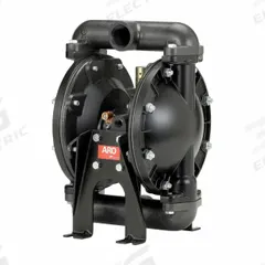 ARO Diaphragm Pump: Aluminum Body, 1 in, NPT Connection, 35 gpm, 270 ft Max. Head, PTFE Valve (MPN 66610A-344-C). Key specifications — Brand: ARO; Seat Material: PP; Check Valve Material: PTFE; Diaphragm Material: PTFE w/ Santoprene Backing.