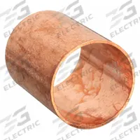 NIBCO Sweat Fitting Coupling: 2 in CTS x 2 in CTS, Cup x FTG, No Center Stop, Wrot Copper (MPN 601 2)