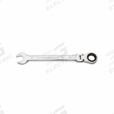 GEARWRENCH Combination Ratcheting Wrench: Alloy Steel, Full Polish Chrome, 24 mm Head Size - Metric 12-Point Ratcheting Combination Wrenches