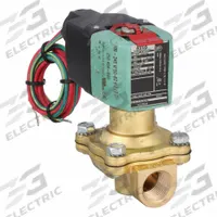 REDHAT Solenoid Valve: 2-Way, Normally Open, 1/2 in Pipe Size, 100 to 240V AC/DC, Watertight (MPN 8210P034). Key specifications — attr985516: 1/2 in; attr985521: 100 to 240V AC/DC; attr985484: REDHAT; attr985485: Watertight.